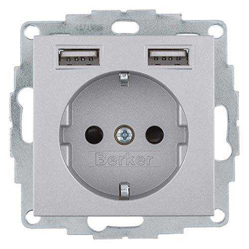 Berker 48031404 Steckdose SCHUKO/USB A-A, B.3/B.7, alu matt, lackiert Mesch Shop Berker 48031404 Steckdose SCHUKO/USB A-A, B.3/B.7, alu matt, lackiert Mesch Shop
